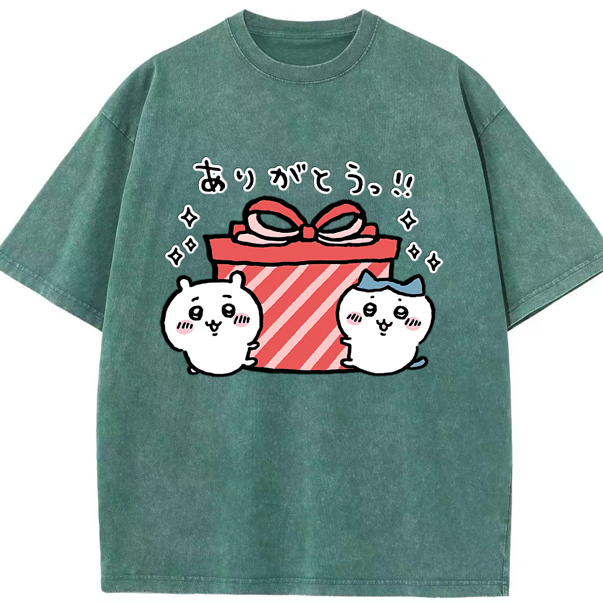 （画像用） ちいかわ ハチワレ Chii-kawa hachiware 綿100% ヴィンテージ風 半袖Tシャツ（フロントプリント）
